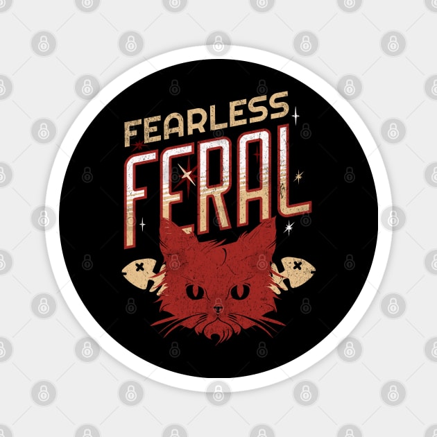 Feral Cats Fearless Feral Magnet by Cosmic Dust Art